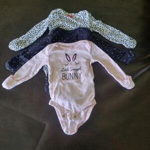 Bunny Print Kids One Piece - Pink